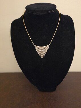 Rare Gold Waterfall Rope Chain Necklace with Beaded Dangle Drop Pendant